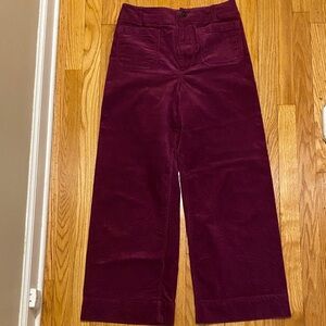 Anthropologie Collette Raspberry Corduroy Pants, Sz 29T